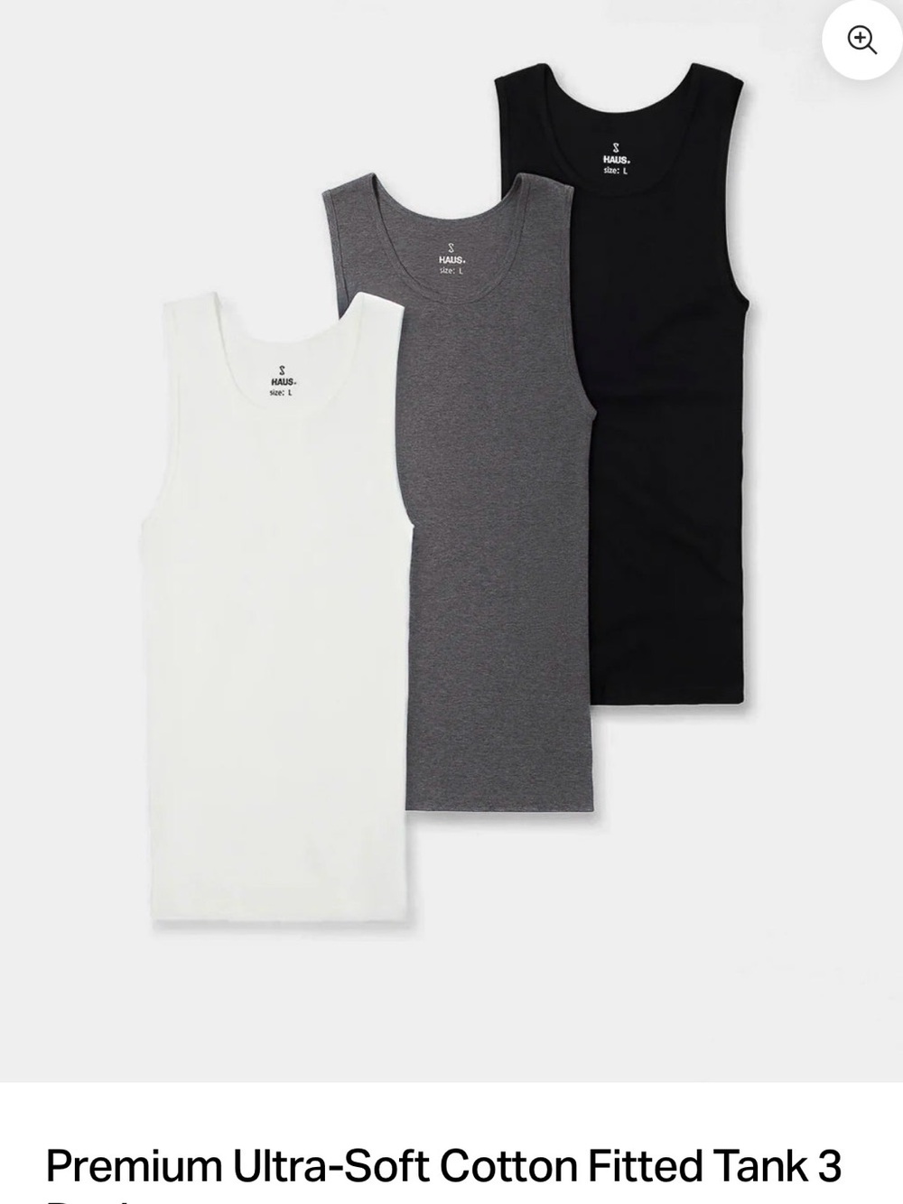 3-Pack Men's Cotton Tank Tops – White, Gray & Black
